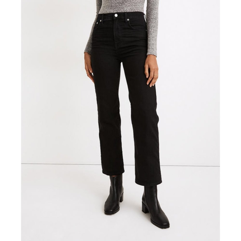 Madewell | Slim Wide Leg Crop Jeans in Black Sz. 27